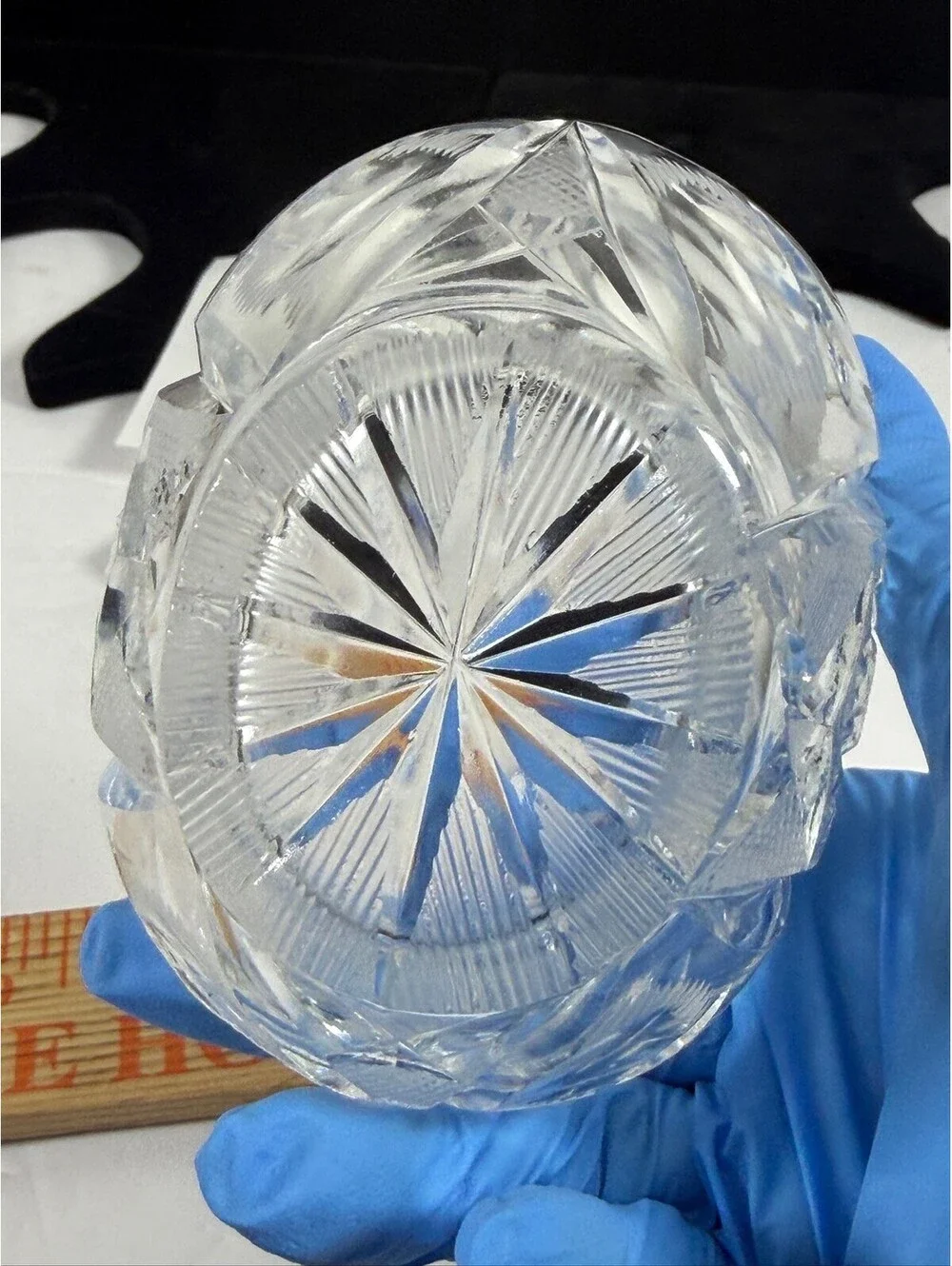 Vintage Clear Cut Glass Crystal Basket Bowl F4 Storage Location
